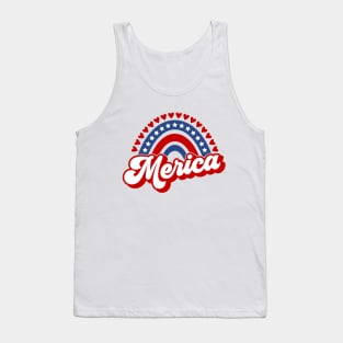 Merica red white and blue rainbow Tank Top